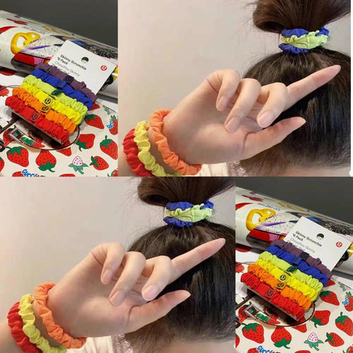 lululemon代购  Skinny Scrunchies 多巴胺彩虹头绳发圈