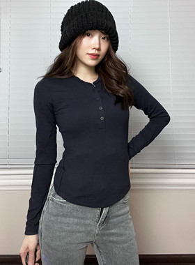 lululemon代购 Hold tight LS Henley 瑜伽长袖运动打底亨利衫