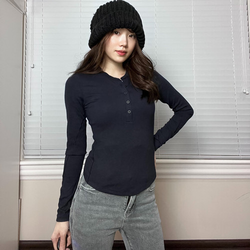 lululemon代购 Hold tight LS Henley 瑜伽长袖运动打底亨利衫