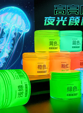 夜光丙烯颜料荧光颜料夜光玫瑰防水夜光漆黑夜中发光涂料手绘diy