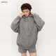 毛衣女秋冬宽松灰色休闲情侣外套 慵懒风连帽拉链开衫 AIRHOOD 美式