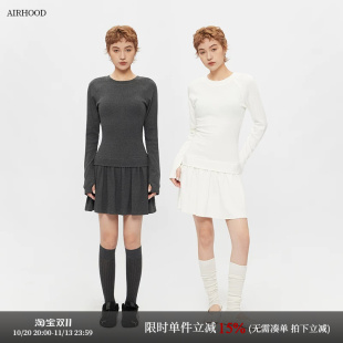 AIRHOOD 2025秋季美式复古收腰显瘦连体衣修身长袖半身连衣裙女