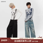 t恤半高领内搭打底衫 AIRHOOD 上衣女 修身 正肩长袖 2026美式 春秋季