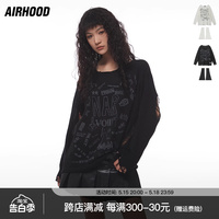 AIRHOOD 美式初秋慵懒腿套镂空薄罩衫宽松辣妹亚文化针织衫上衣女