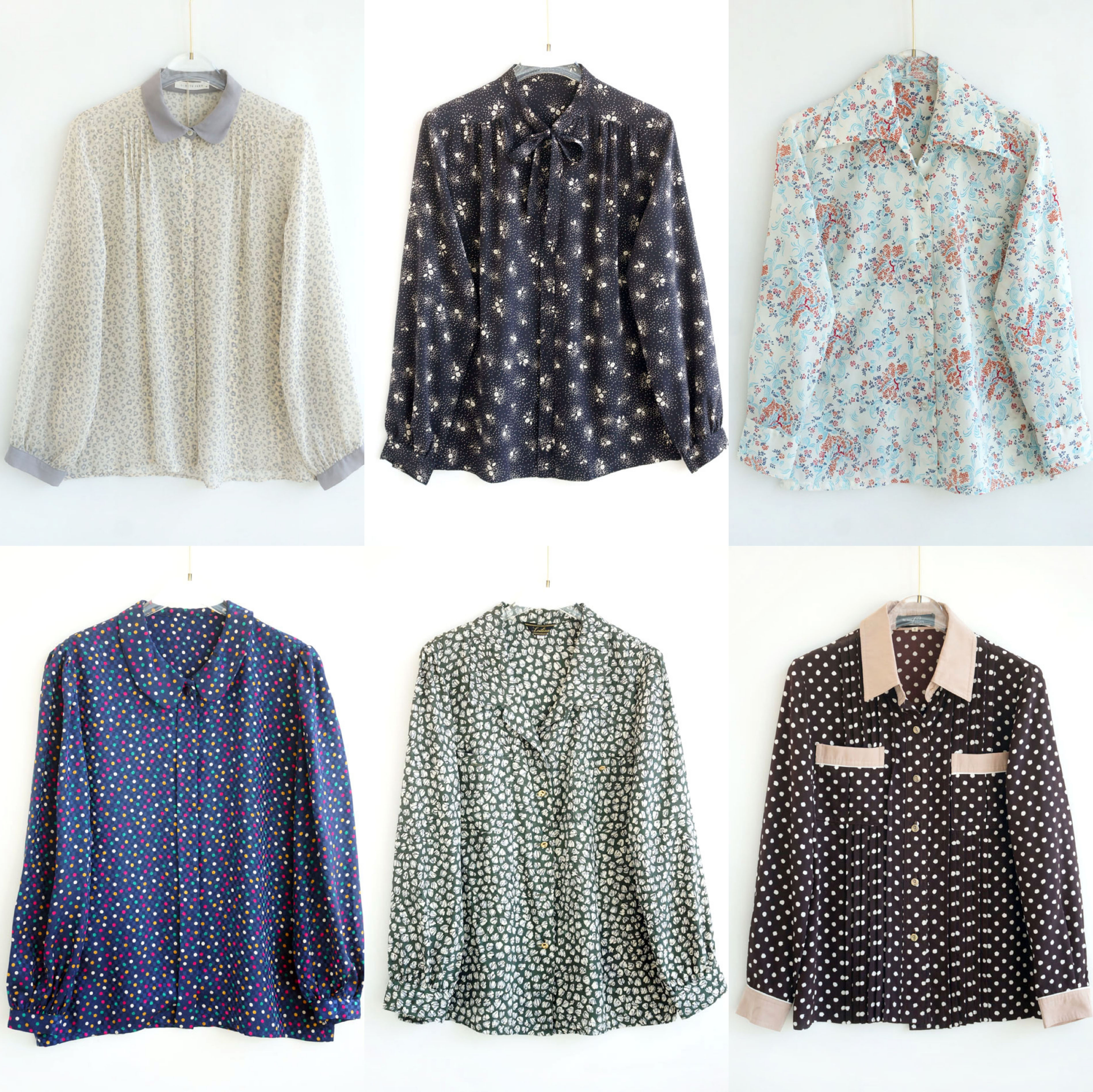 长袖雪纺vintage古着森系