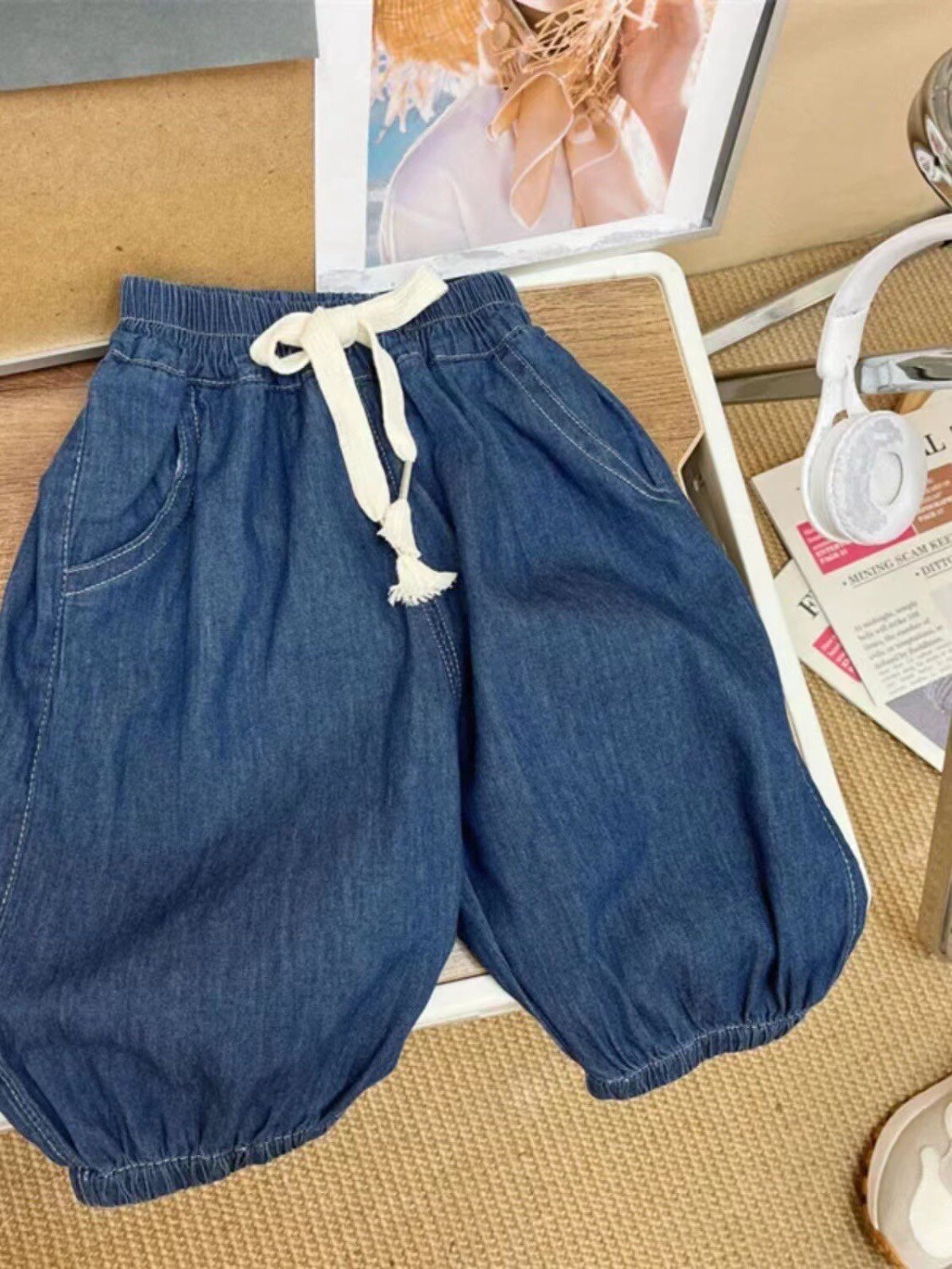 儿童薄款牛仔9分裤～ 男女宝宝宽松9分牛仔萝卜灯笼休闲棉质长裤