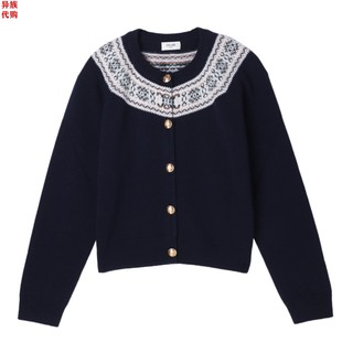 2025春女全羊绒圆领针织开衫 异族日本代购 思琳 CELINE 毛衣 法国