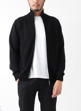 异族日本代购 意大利CRUCIANI 2024秋男全羊绒立领针织衫拉链开衫