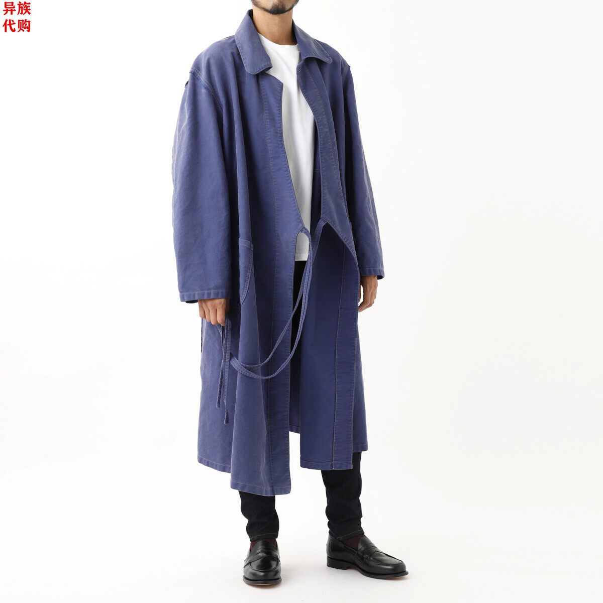 异族日本代购Maison Margiela 2023夏男系带防风全棉长款风衣外套
