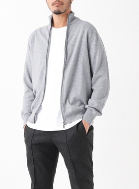 异族日本代购 意大利CRUCIANI 2023秋男全羊绒立领针织衫拉链开衫