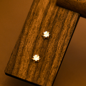 高级韩国流行流行14K 10K黄金耳钉女 切面六边形迷你耳骨钉单只