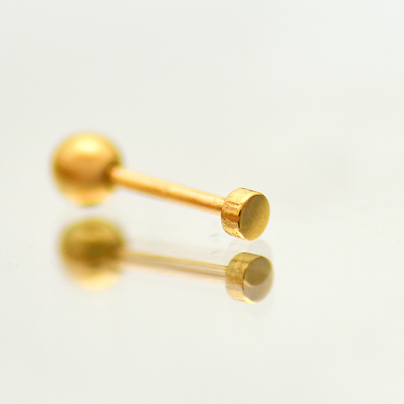 INNORE10k金圆形螺纹耳钉