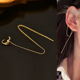 素金双爪长款 韩国流行10K黄金耳环女 精致个性 流苏耳线潮单只