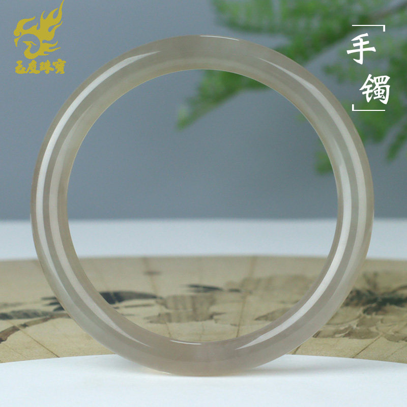 玉友和田玉手镯女款玉镯子藕粉冰紫细圆条玉镯子内径约50mm附证书