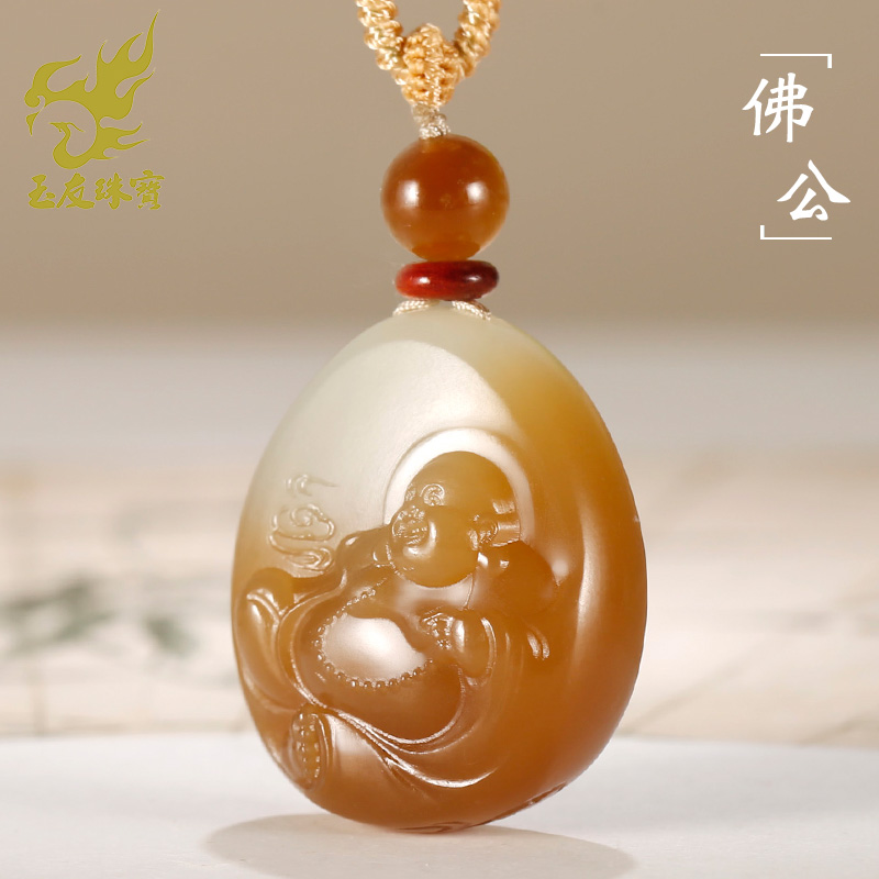 和田玉佛公吊坠女款玉坠