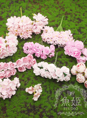 DIY手工小号粉红色纸花