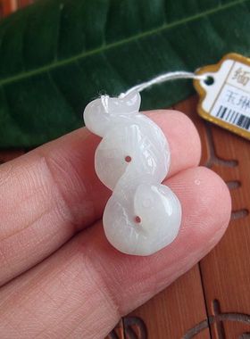 70176玉琳阁翡翠实物拍图缅甸玉天然A货翡翠配件用小生肖蛇小坠子