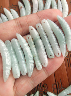 20829莲藕玉藕吊坠节节高吊坠 手牌玉琳阁缅甸玉 天然A货翡翠玉