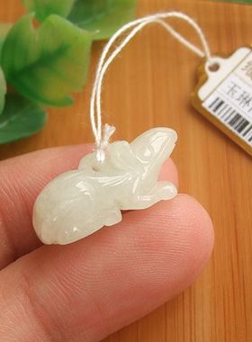 98819玉琳阁缅甸玉实拍图片天然A货翡翠玉立体小个款生肖鼠小吊坠