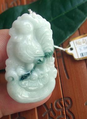 71074缅甸玉 天然A货翡翠玉 生肖鸡吊坠牌 实物拍图 玉琳阁翡翠