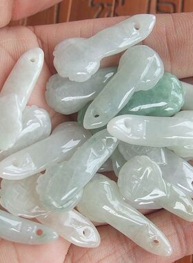 21001玉琳阁 翡翠玉缅甸玉天然A货翡翠玉DIY配件小如意小吊坠配件