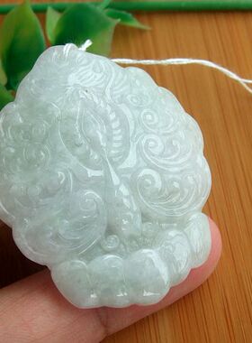 98348玉琳阁翡翠缅甸玉实物拍图天然A货翡翠玉开屏孔雀大吊坠送证