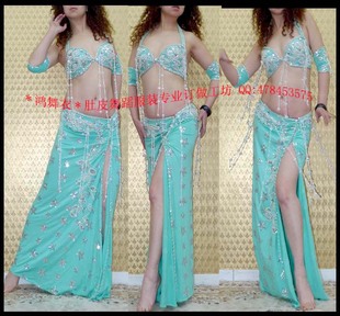 舞动水涟 兰60高档演出服肚皮舞专业量身订做 鸿舞衣