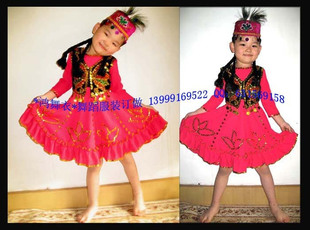 纯手工绣珠 明星宝贝 专为儿童新疆舞蹈服装 鸿舞衣