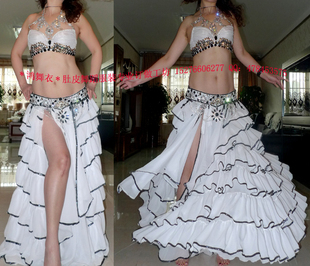 高贵圣洁精绣 白78肚皮舞蹈服专业量身订做 套装 鸿舞衣