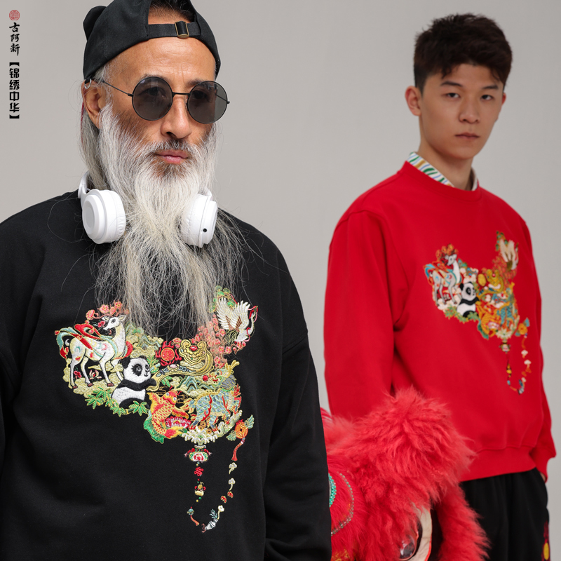 刺绣古阿新刺绣潮卫衣