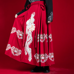 【古阿新国潮】原创国风凤求凰汉服重工刺绣马面裙古风半身裙