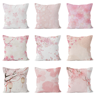 中式抱枕靠垫风梅花复古高档红木家具客厅沙发大靠背棉麻靠枕