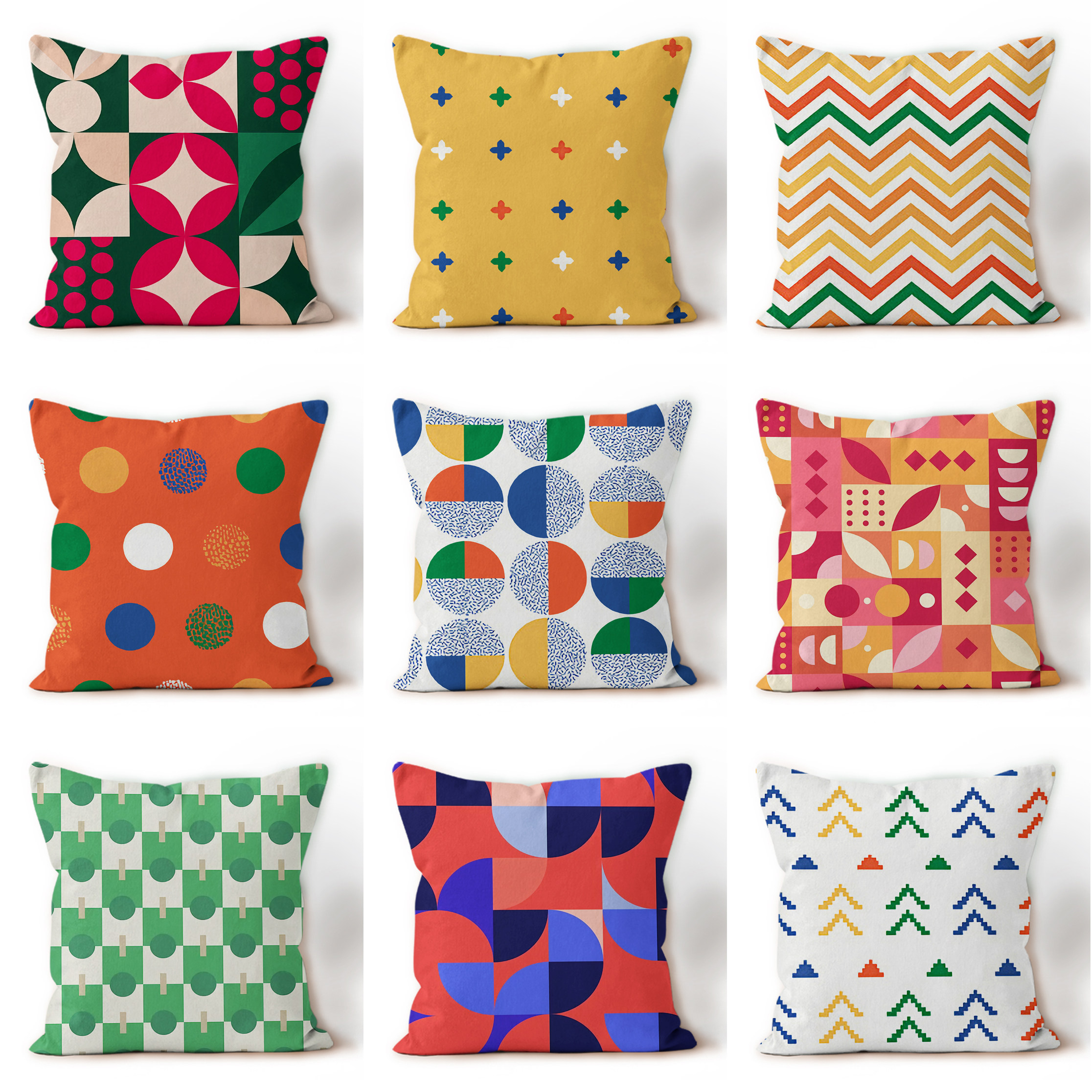 北欧风多巴胺几何民宿高端抱枕沙发装饰现代印花设计客厅沙发靠垫