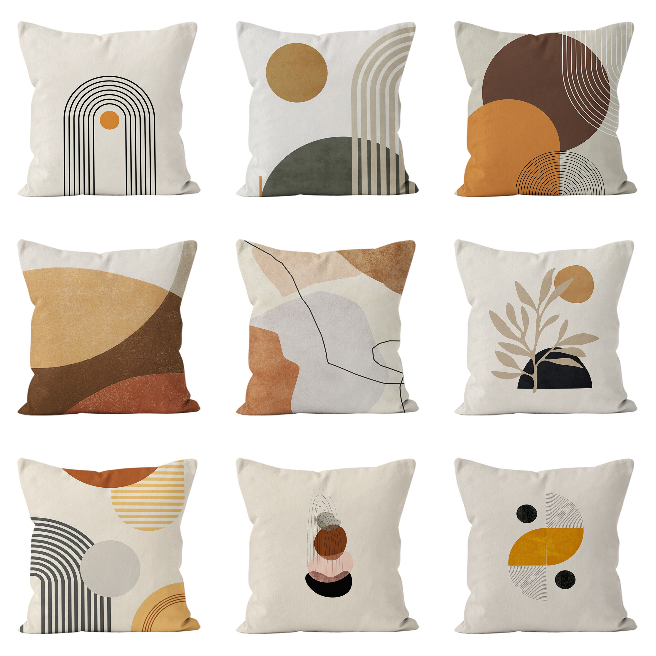 几何简约拼色假日方抱枕现代简约印花设计现代轻奢抱枕沙发装饰