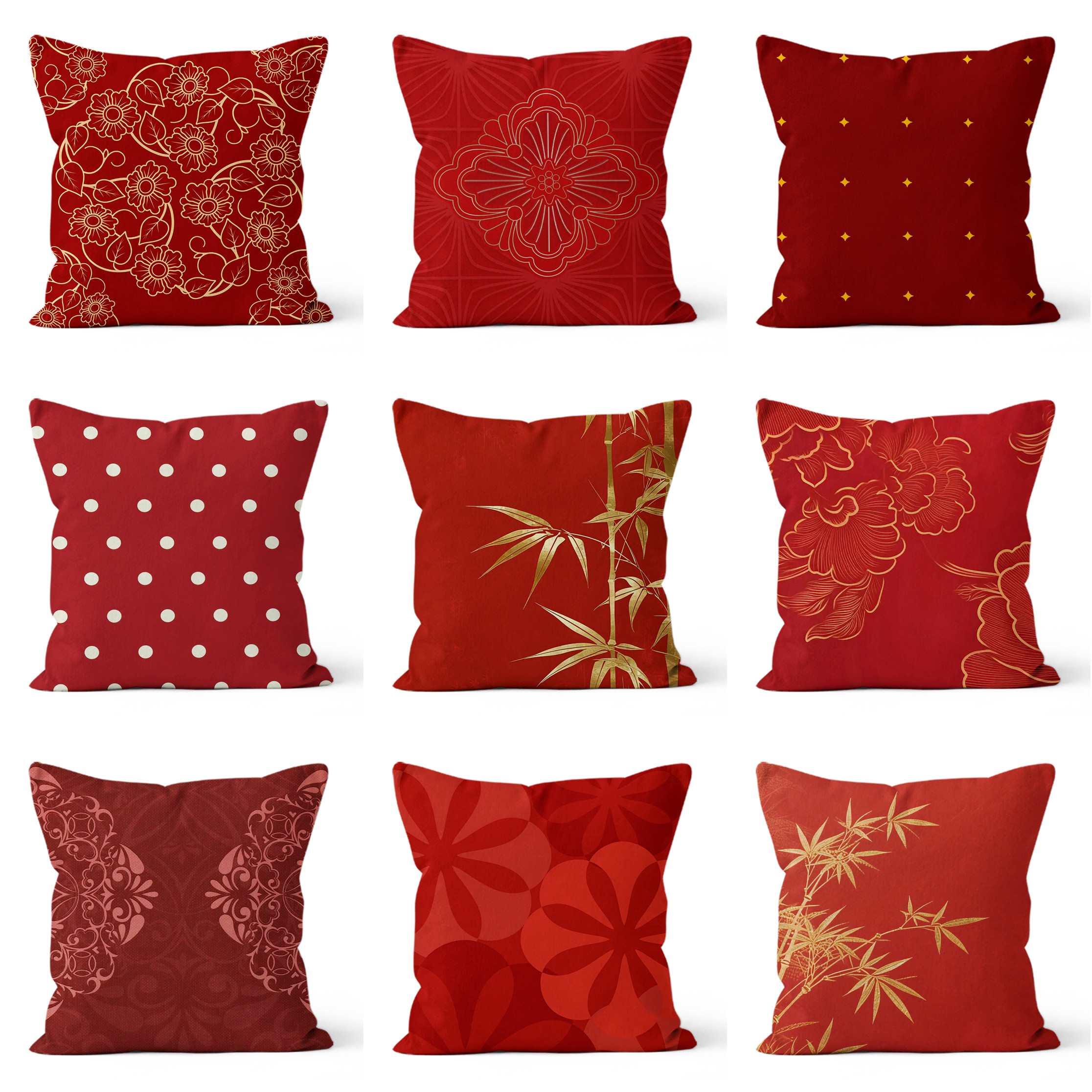 喜庆新年红色抱枕双喜结婚订婚亲肤柔软靠枕沙发卧室床头靠垫枕头