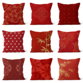 喜庆新年红色抱枕双喜结婚订婚亲肤柔软靠枕沙发卧室床头靠垫枕头