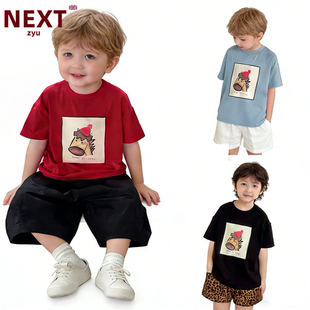 NEXT ZYU官方正品2026男童夏季新款印花圆领宝宝T恤百搭儿童短袖