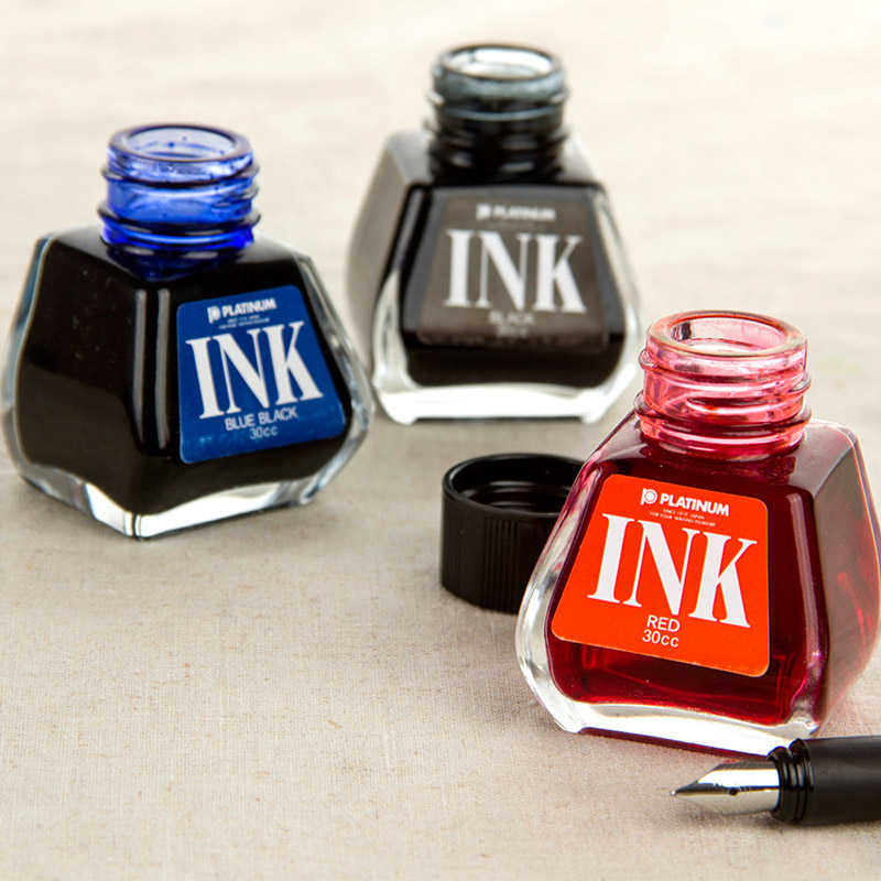 일본 PLATINUM|백금 INK-400 만년필 잉크 비탄소 펜 수성 염료 잉크