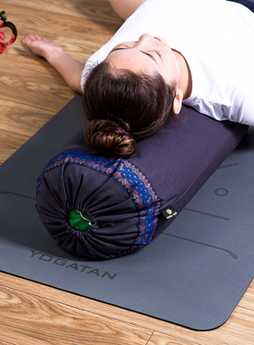 现货YOGA TAN瑜伽抱枕内装优选棉花艾扬格瑜珈辅具天然棉圆形枕头