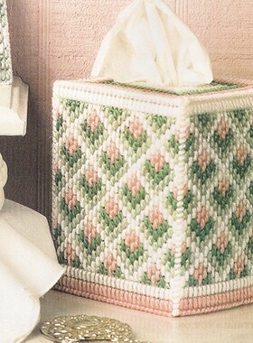 立体绣3D十字绣新款客厅卷纸巾盒卷纸盒小花朵B326制作材料