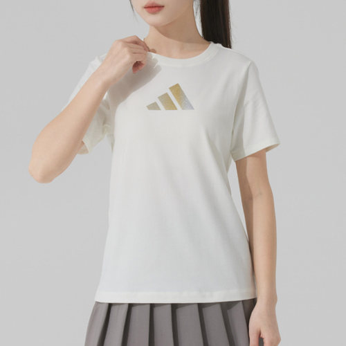2025新款阿迪达斯女圆领T恤 LOGO SS TEE 2运动休闲短袖T恤JM8803