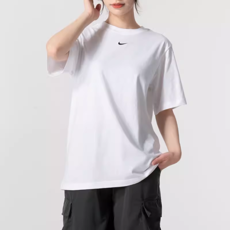 2024夏季新款耐克女装运动服圆领透气宽松休闲短袖T恤FD4150-100