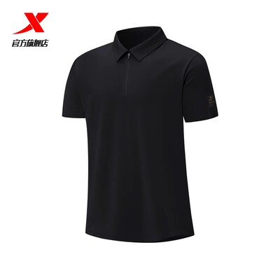 特步短袖POLO衫男2025夏季新款透气半袖训练运动上衣975229020375