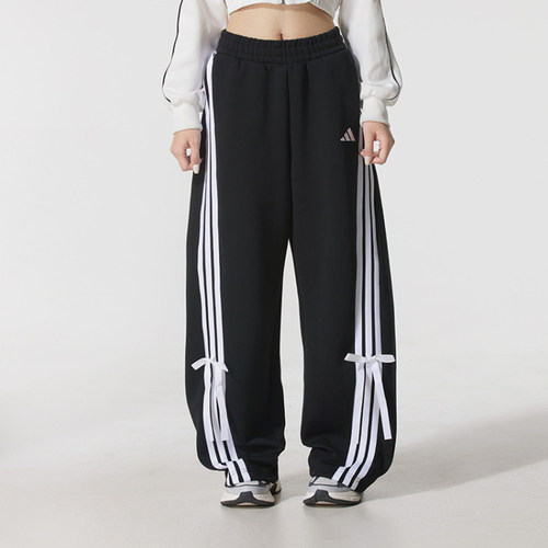 2025新款阿迪达斯女裤BOWTIE PANT 宽松大码休闲运动阔腿裤KG3857