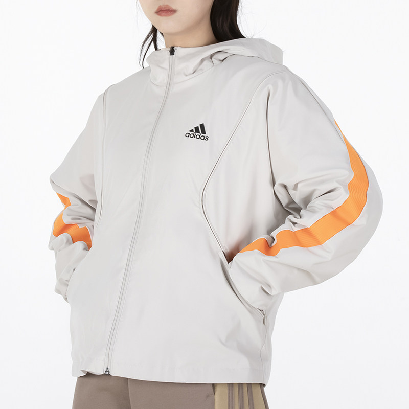 2022秋季新款阿迪达斯女装防风衣 连帽运动休闲夹克hf2467 hf2469