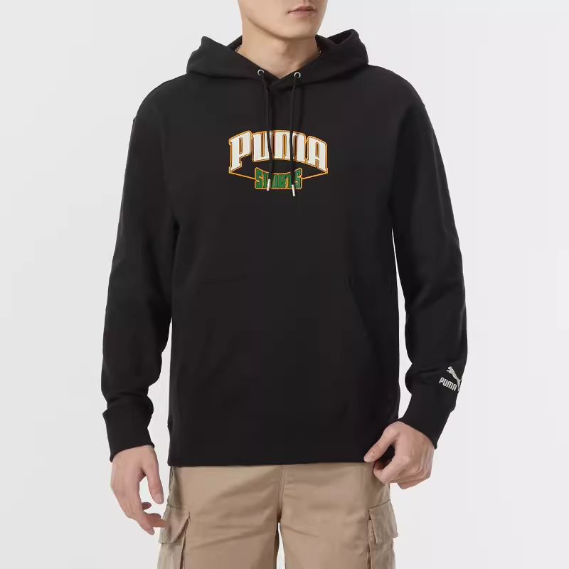 PUMA彪马连帽卫衣男装2024春季新款宽松休闲跑步运动套头衫626179