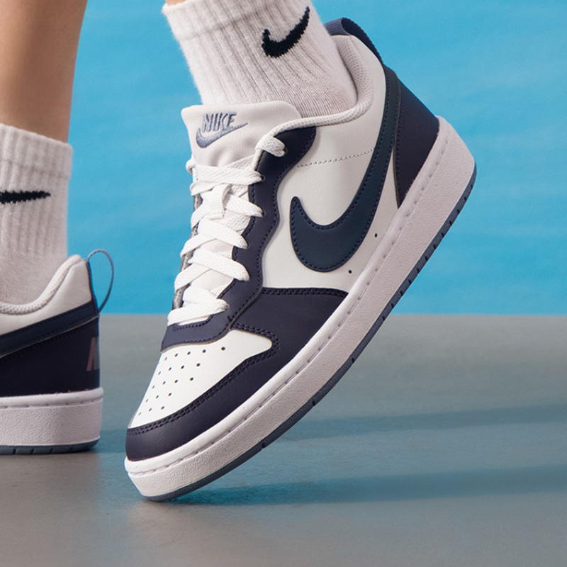 正品耐克男女大童鞋NIKE COURT BOROUGH青少年低帮休闲板鞋IB0716