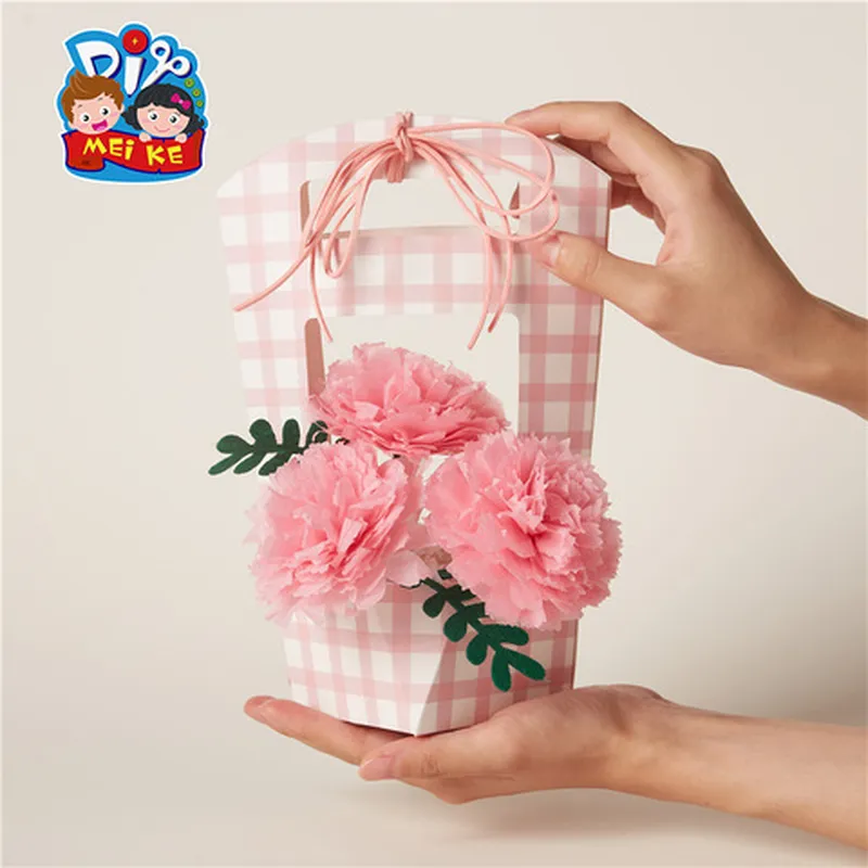 小花篮diy儿童母亲节儿童材料包送妈妈手工祝福温馨制作幼儿园