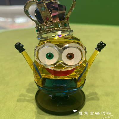 代购专柜正品SWAROVSKI施华洛世奇Minions KingBob小黄人水晶摆件