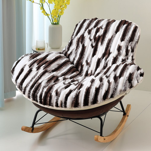 毛绒加厚坐垫套罩摇摇椅躺椅垫子套子冬季盖布网红龙虾椅套垫套罩